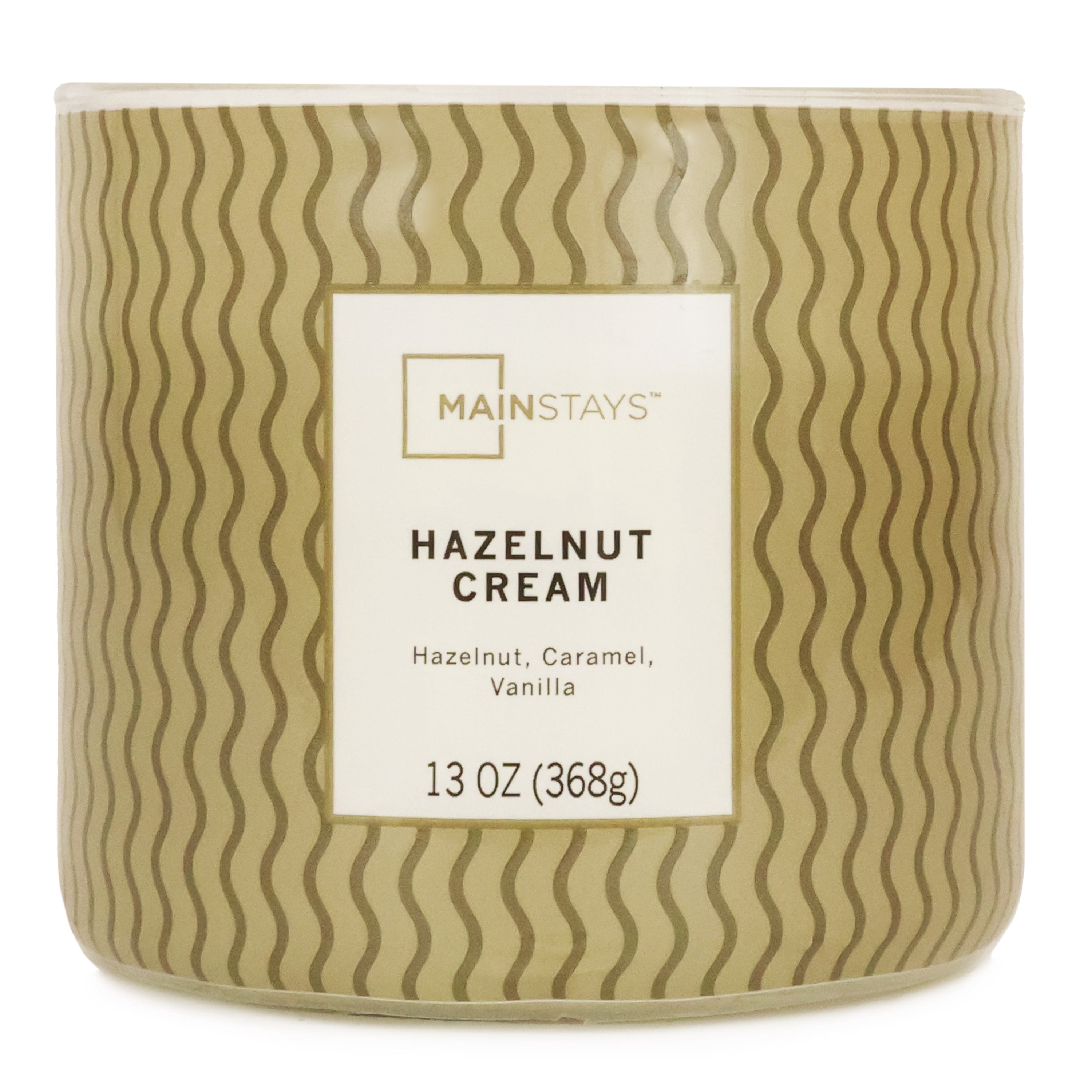 Mainstays 3-Wick Hazelnut Cream Textured Wrap Candle, 13 oz