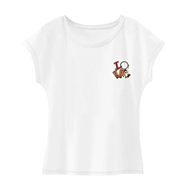 Camiseta de Mujer, Camiseta de Manga Corta, Moderna Camiseta con Cuello Redondo para Deportes, Viajes, Oficina S