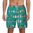 thumbnail image 2 of Goofa Cartoon Dogs Printed Men's Swim Trunks Board Shorts Quick Dry Mens Swimming Trunks with Compression Liner,Breathable Fit Hawaii Beach Shorts-3X-Large, 2 of 9