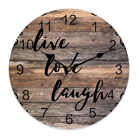 Wall Clock 10 Inch Vintage Farm Wooden Round Silent Decorative Wall Clocks Battery Operated for photo Wall Clock 10 Inch Vintage Farm Wooden Round Silent Decorative Wall Clocks Battery Operated for