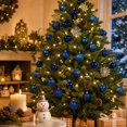 thumbnail image 7 of Fllostpr 24PC Electroplated Christmas Ball Ornaments, Shatterproof Hanging Decor Set for Xmas Tree Wreath Garland Party Indoor, Blue 1.6", 7 of 7