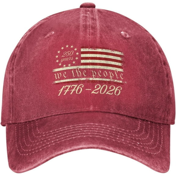 1776 2026 Hats 250th Anniversary Hats USA The July Patriot Hat Denim Cap Red