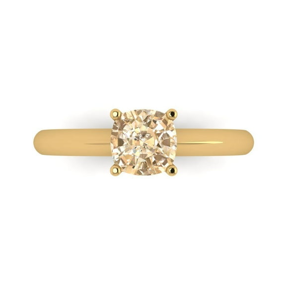 Solitaire Engagement Ring for Women - 1ct Natural Morganite in 14K Yellow Gold Promise Ring