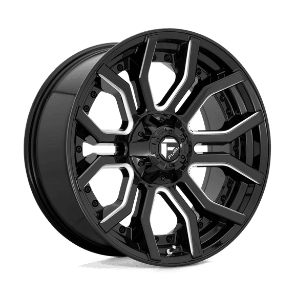 Fuel 1PC Aluminum Rim D711 RAGE 24X12in Gloss Black Milled Finish, D71124201847