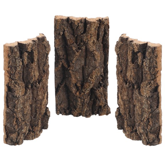 3Pcs Indoor Terrarium Background with Vivid Aquarium Decor and Delicate Reptile Bark Supply