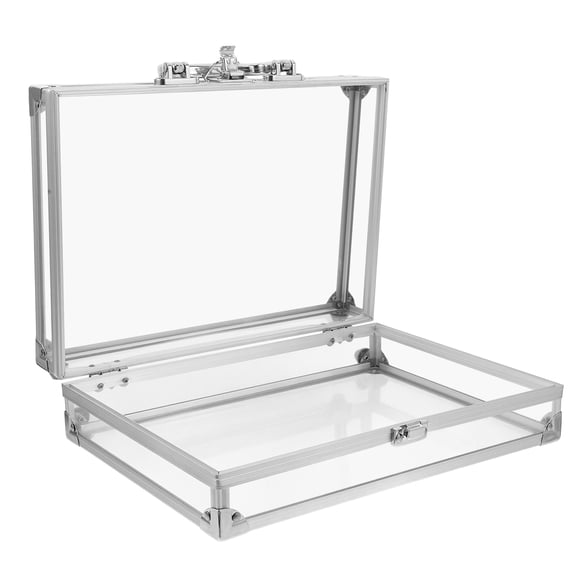 HONMEET Aluminum Alloy Jewelry Box with Clear Display and Secure Locking Mechanism for Safe Storage and Organization