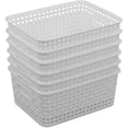 thumbnail image 2 of White Plastic Storage Baskets/Storage Bins, Pack for 6, 2 of 7