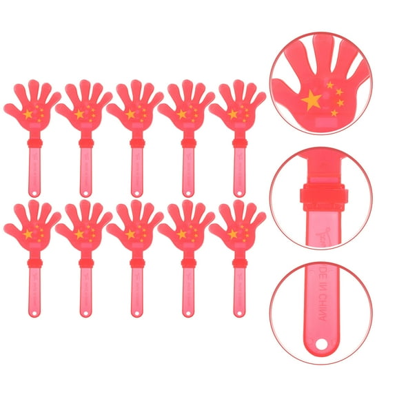IBASETOY 10pcs Red Plastic Hand Clappers Party Favors for Kids Perfect for Celebrations and School Events