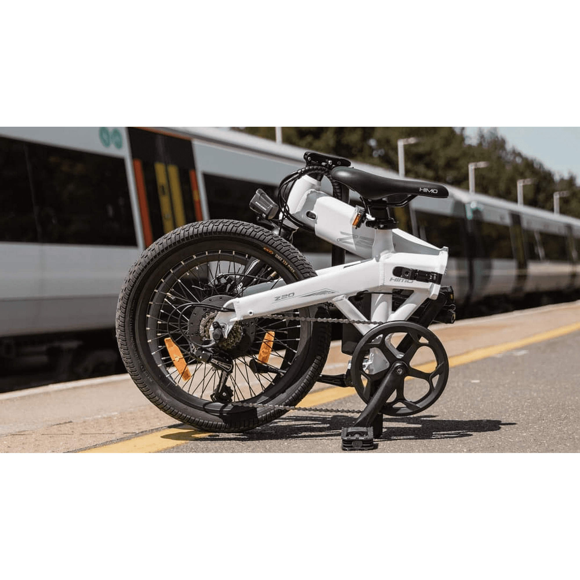 HIMO Z20 Velo Electrique Pliant Blanc Autonomie jusqu a 80 km Transmission Shimano 6 Vitesses