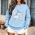 thumbnail image 2 of WEIWEN Crewneck Sweatshirt for Women Loose Fit Ocean Life Sea Whale Beach 90s Vintage Graphic Long Sleeve Shirts for Women Dressy Casual Fall Sweaters Womens Clothes Sky Blue, XXL, 2 of 5