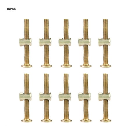 

10PCS M6 Carbon Steel 50mm Furniture Bolts With 6mm Barrel Nuts Connector Fastener