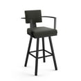 thumbnail image 1 of Amisco Akers 26 in. Swivel Counter Stool - Charcoal Grey Polyester / Black Metal, 1 of 9