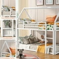 thumbnail image 3 of CITYLE Bunk Bed Twin over Twin, Metal House Bunk Bed for Adults with Convertible Ladder, Low Bunk Bed for Adults Adults, Adults, Floor Bunk Bed, Easy Assembly, White, 3 of 8