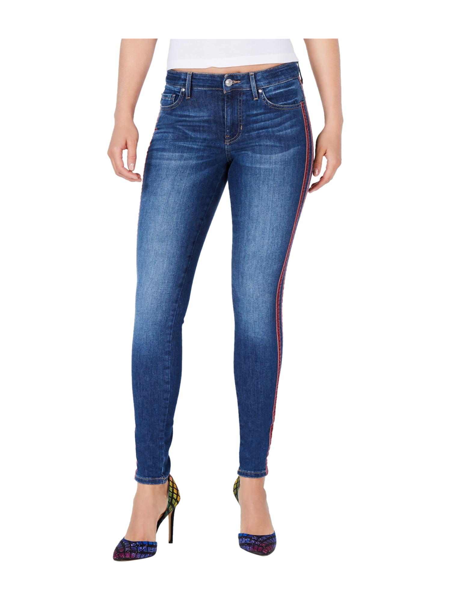 GUESS Womens Stripe Skinny Fit Jeans blue 25x29 Walmart Canada
