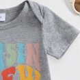 thumbnail image 4 of KPOPLK Newborn Toddler Baby Girl One Piece Outfit Bubble Romper Infant Shirt Matching Outfits Clothes Grey Size 0-3 Months, 4 of 7