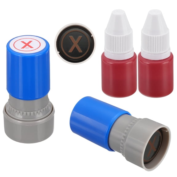 Letter Stamps Self Inking, 2Pcs Character X Alphabet Teacher Stamp Initial Stamp Mini Ink Stamp for Class Notebook Scrapbooking DIY Craft, Blue