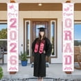thumbnail image 4 of Pink Bow Graduation Decorations Banner 2026 Coquette Grad Door Banner Pink Class of 2026 Congrats Grad Porch Signs Hanging Banner for College Senior High School Girl Graduation, 4 of 6