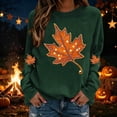 thumbnail image 5 of Yanchicy Spooky Season Sweatshirt Pullover for Women Crew Neck Maple Leaves Graphic Soft Lightweight Thin Fleece Loose Fall Halloween Clothes Long Sleeve Tops, 5 of 6