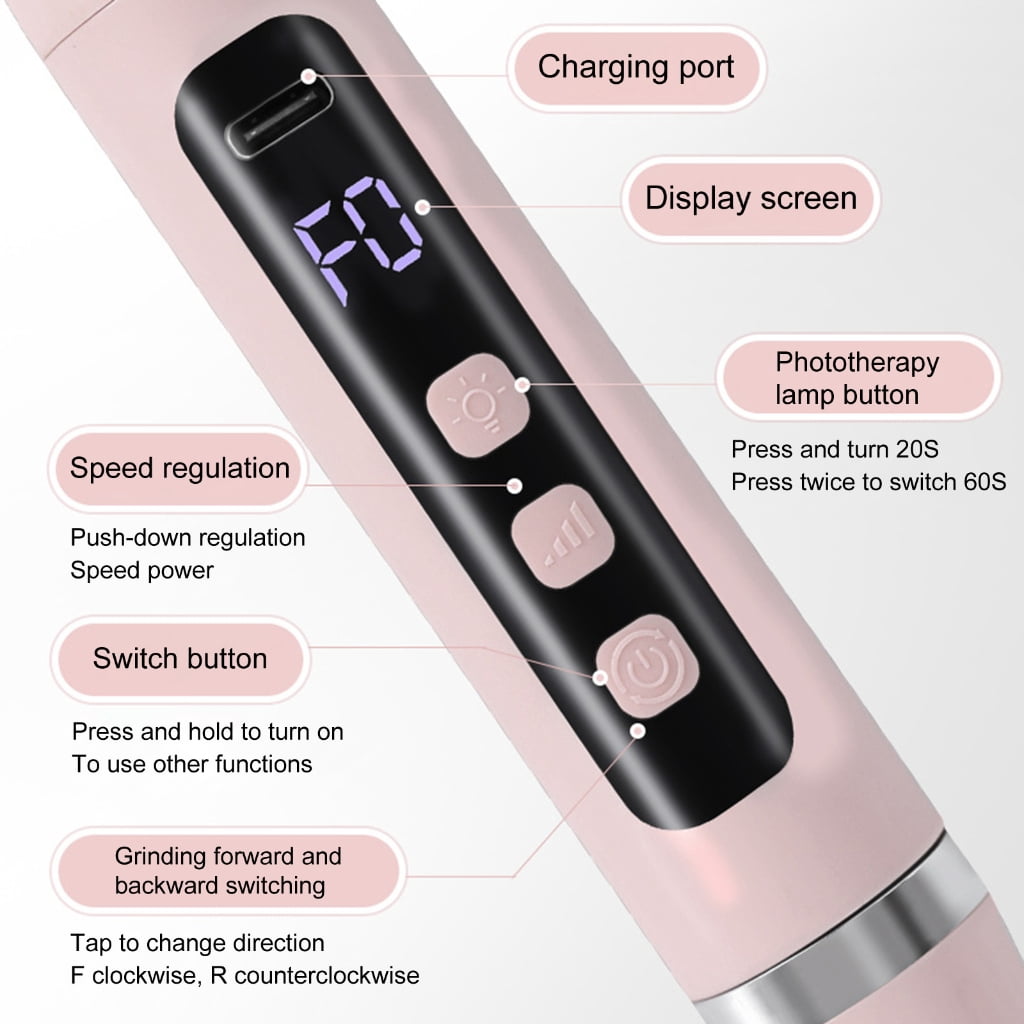 UV LED Nail Lamp with Electric Nail File Nail Dryer UV Nail Light with Electric Nail Drill Machine 2 in 1 Nail Art Tools