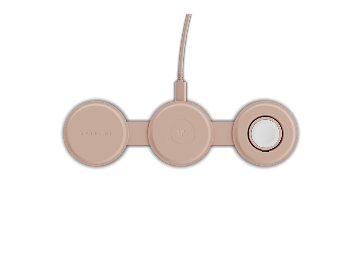 Satechi OntheGo - Wireless charging pad - 3-in-1 - 15 Watt - desert rose