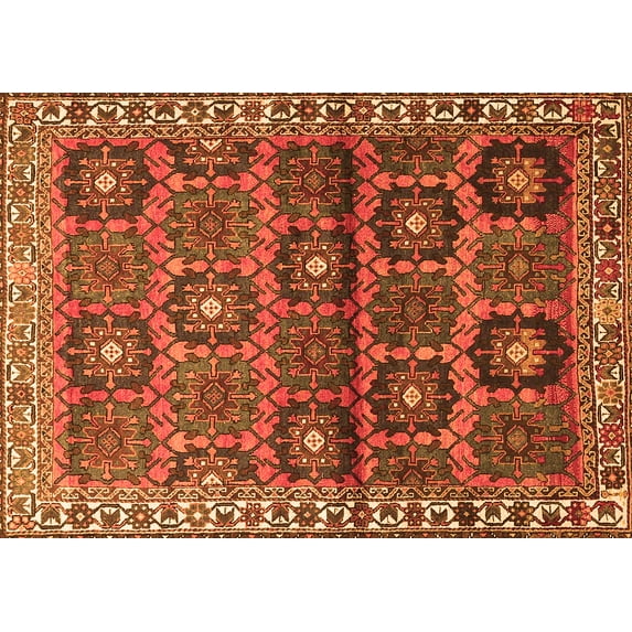Ahgly Company Indoor Rectangle Persian Orange Traditional Area Rugs, 3' x 5'
