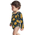 thumbnail image 3 of Xecao Blue Striped Sunflower A Print Baby unisex-baby Cotton Long-sleeve Bodysuits-6 Months, 3 of 6