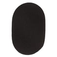 thumbnail image 1 of Black Wool Rug Solid Braided Textured 5 Feet by 8 Feet Oval Thick Casual Carpet, 1 of 2