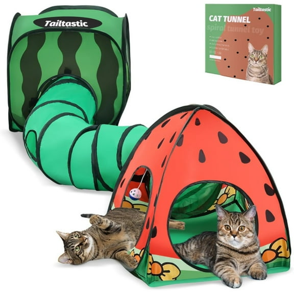 Foldable 4 Seasons Indoor Cat Tent with Tunnel & Bed