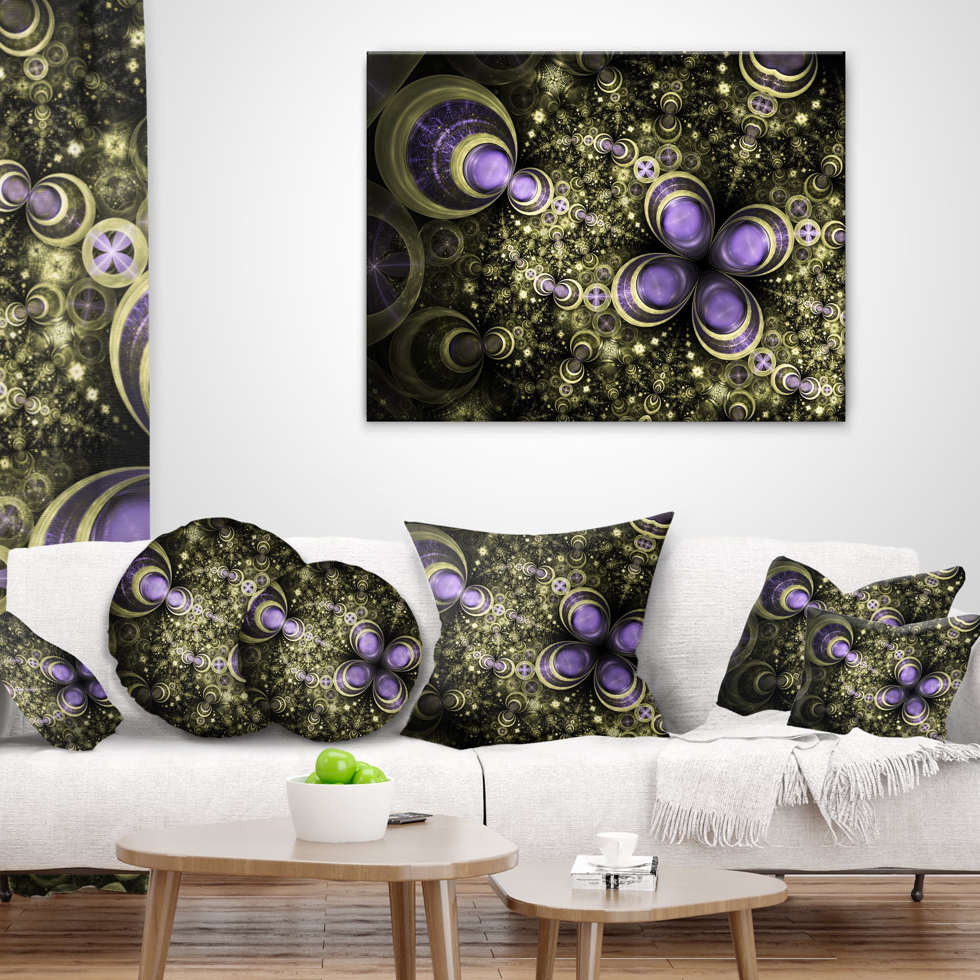 Designart 12" x 20" Green Polyester Throw Pillow