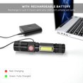 thumbnail image 4 of Linterna LED recargable, linterna magnética superbrillante de 1000 lúmenes, con luz de trabajo COB, resistente al agua, 4 modos, 2 juegos de linterna táctica de emergencia para acampar al aire libre JAMW Sencillez, 4 of 5