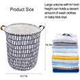 thumbnail image 2 of Howarmer Large Canvas Laundry Hamper, Laundry Basket for and , s Clothes Hamper with Lid, Cute s s Storage Bin Organizer Animal Room Decor, Irregular Stripe, 2 of 8