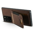 thumbnail image 2 of Compatible with Samsung Galaxy Note 20 Flip Wallet Phone Case with Card Holder Elastic,Magnetic Back Flip Kickstand Cover Premium PU Leather Business Classic Style Shockproof Case,Brown, 2 of 8