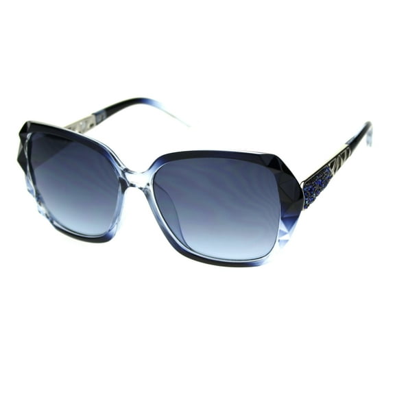 Womens Sugar Rock Candy Metal Glitter Butterfly Sunglasses Blue Silver Blue