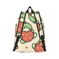 thumbnail image 3 of Balery Frog Hold Strawberry Vintage Canvas Backpack for Men and Women - Large Capacity, Durable Travel Laptop Bag for School, Work, Hiking, and Outdoor Activities, 3 of 7