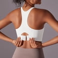 thumbnail image 5 of AGWOLF Workout Tank Tops for Women U Neck Racerback Top Sleeveless Crop Yoga Shirts Running Exercise Gym Clothes White S, 5 of 6