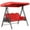 Red, variant on Universal Outdoor Patio Swing Chair Canopy Replacement and 3 Seater Cover Ideal for Garden Backyard Balcony Waterproof Windproof Anti-UV Heavy Duty Rip Proof-Khaki