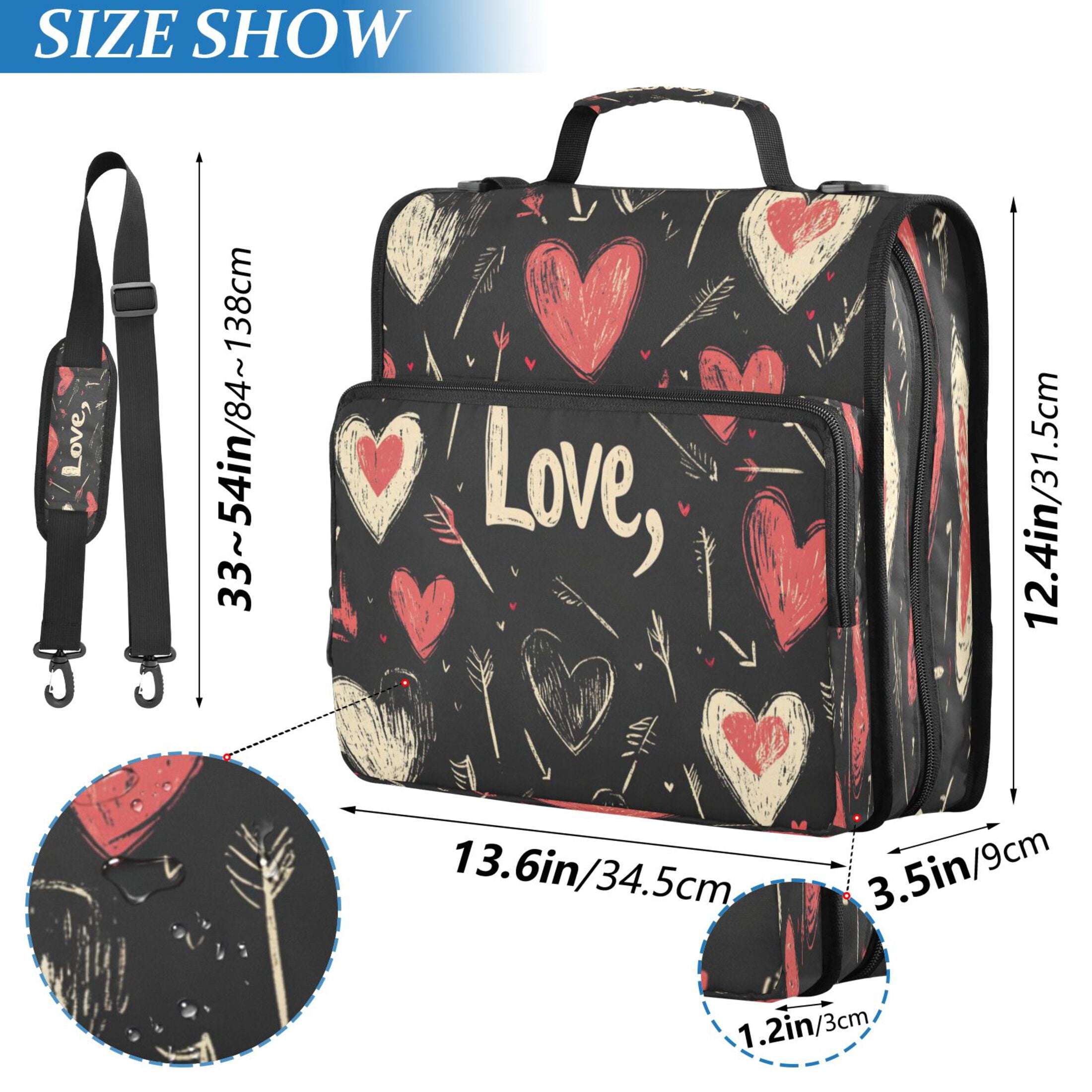 YAZAOO Zipper Binder trapper keeper Documents Organized Design Love Struck Printed