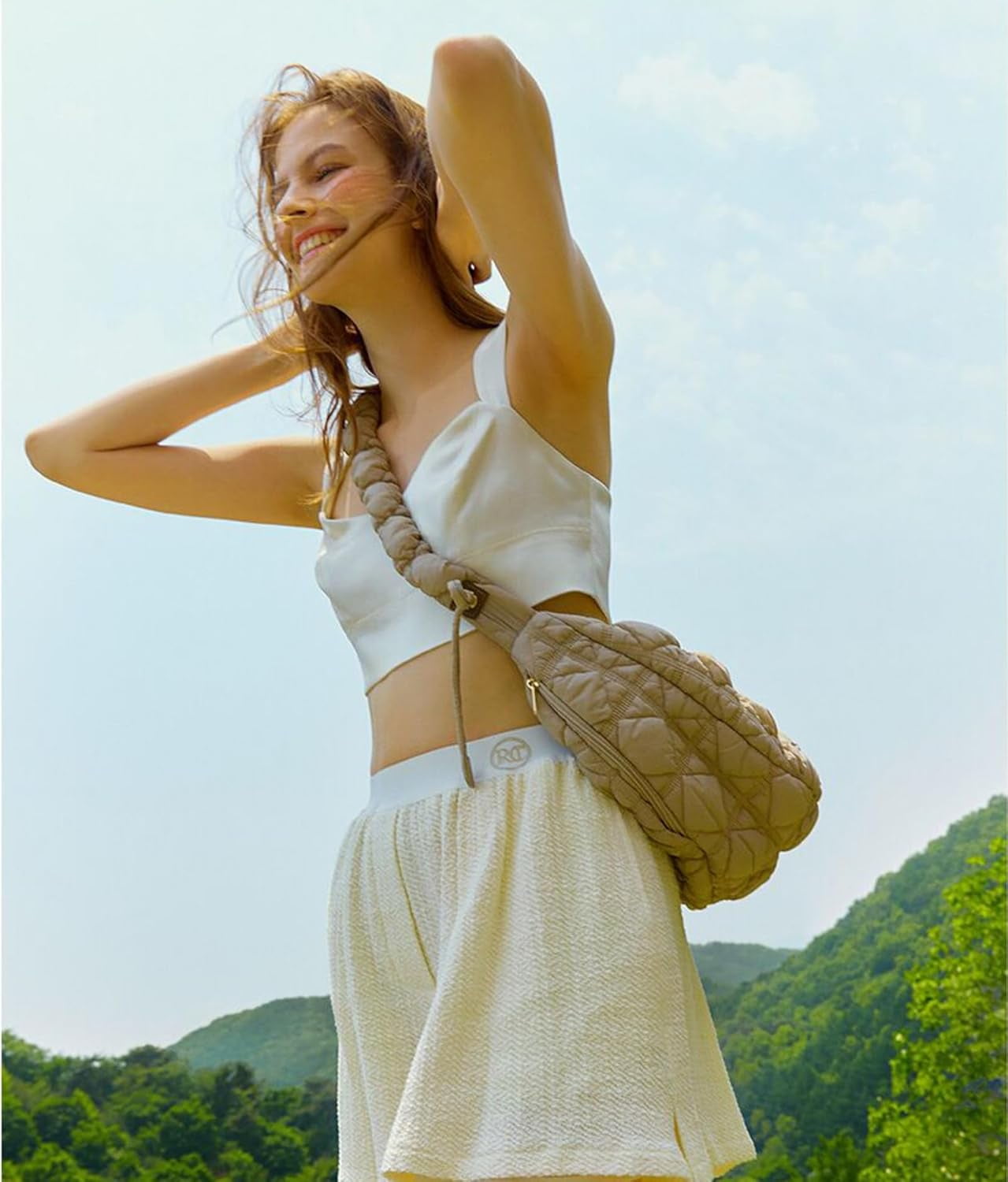 Small Bag,Adjustable Shoulder Strap Puffer Crescent Crossbody Bags Lightweight Hobo Handbag Puff Purse