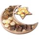 thumbnail image 2 of Forma de estrella lunar, decoración de festival islámico con elegante bandeja de madera de boj, amplios usos desde fiestas de Eid Mubarak hasta decoración diaria del hogar, resistente e irrompible,, 2 of 6