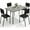 Rustic Gray/Black, variant on Lamerge Sets for 4, Dining Room Table with 4 PU Leather Upholstered Chairs, Modern Wood Kitchen Table and Chairs Set, Square Dinette Sets for Breakfast Nook, Gray