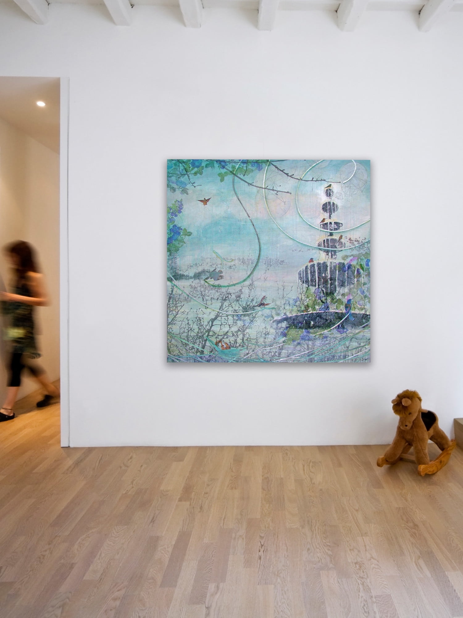 Marmont Hill "Drowning Fountain" by Tracy Silva Barbosa Painting Print on Canvas