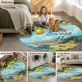 thumbnail image 6 of Summer Home Sweet Round Area Rugs 3 ft, Yellow Lemon Blue Sky Green Leaf Retro Washable Small Area Rug with Non-Slip Sturdy Edge Binding Round Front Door Mat Floor Carpet for Entryway, 6 of 9