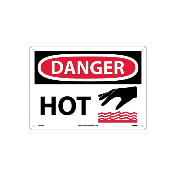 National Marker Danger Signs; Hot Graphic 10X14 .040 Aluminum D557AB