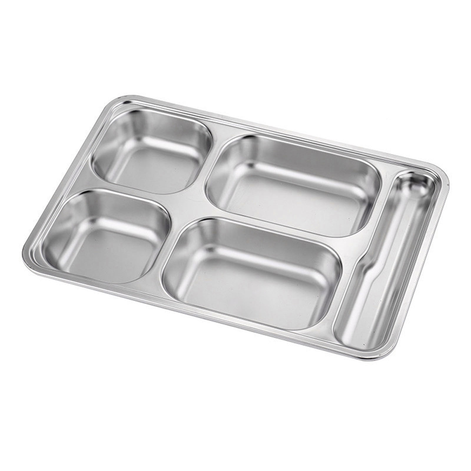 Stainless Steel Divided Plate Rectangular Dinner Trays Divided Dinner