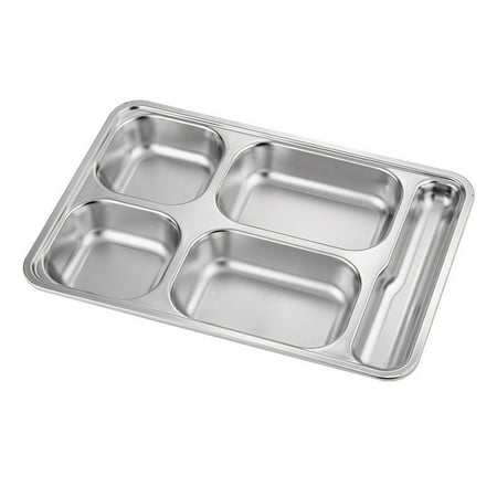 

Stainless Steel Divided Dinner Tray Dinner Plates Food Plates Rectangular Plates