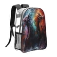 thumbnail image 3 of Honeii Colorful Ink Style Dragon Print Clear Backpack Heavy Duty Transparent Bag 17" See Through BookBag for Women Men Adults Work Festival Sports Travel, 3 of 7