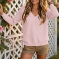 thumbnail image 6 of Womens Knitted Sweaters Dressy Casual Lightweight V Neck Long Sleeve Pullover Knit Top,Office Workwear,Fall Winter Layering, 6 of 8