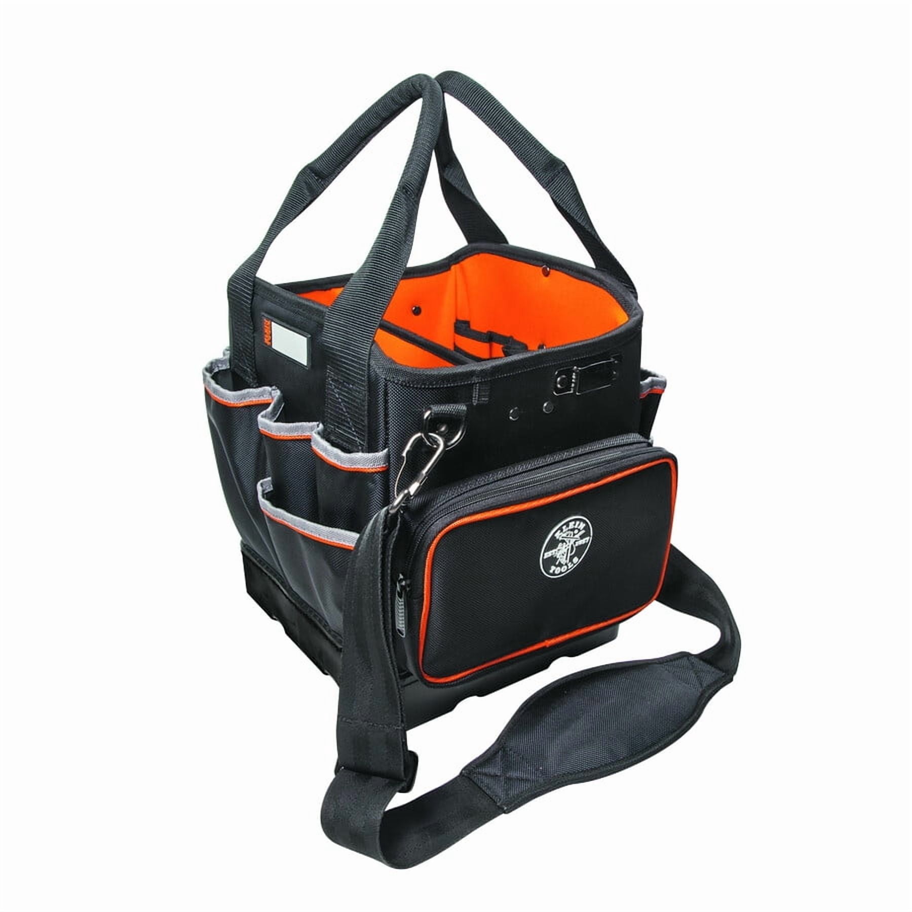 Klein Tools Tradesman Pro 10-1/4 in. W x 12-1/4 in. H Ballistic Nylon Tote Bag 40 pocket Black/Orange