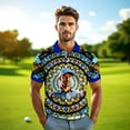 thumbnail image 5 of HOMYGIFTS Custom Face Men’s Golf Polo Shirt – Personalized Stained Glass Mandala Design, Unique Gift for Golfers & Special Occasions, 5 of 10