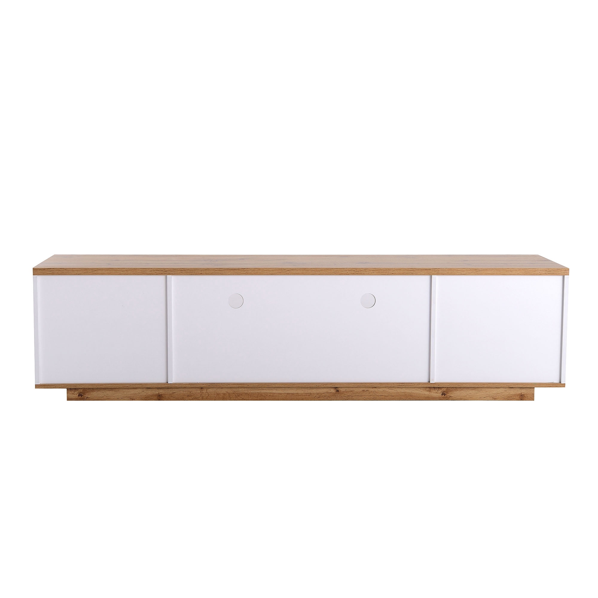 Aukfa TV stand for TVs up to 80" with Door Rebound Device for Living Room Bedroom,White